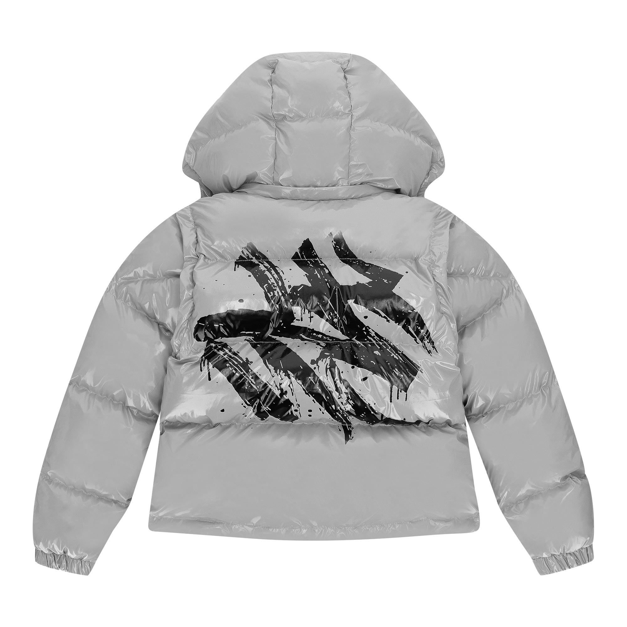 Graffiti Puffer Jacket (detachable) - Grey